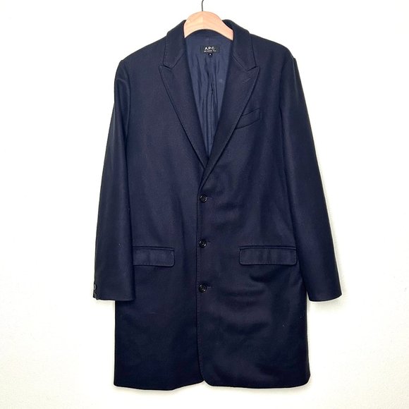 A.P.C. Men's Visconti Coat in Navy Blue Size M - Picture 9 of 9